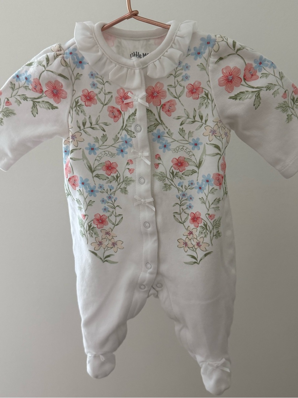 Little Me White Footed Floral One-Piece